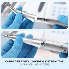 Dental Low Speed Straight Handpiece Kit Latch Contra Angle Air Motor 2/4 Holes