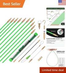 14FT Wire Running Fiberglass Fish Rods Set with Storage Case – Easy Installation
