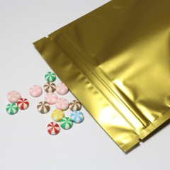 Variety of Sizes for 100pcs Matte Gold Metallized Foil Stand-Up Zipper Bags