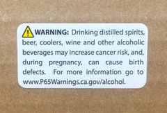 Alcohol Warning California Prop 65 Labels | 1 x 2″ Inch | 500 Labels Per Roll