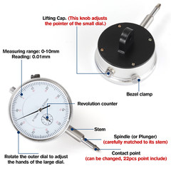 Dial Indicator with Magnetic Base 0.001″Precision Gauge Test Indicator Point Set