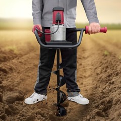 192rpm Powerful Electric Corded Digger Post Hole Auger 2 Drill Bit 1500W 1.6HP