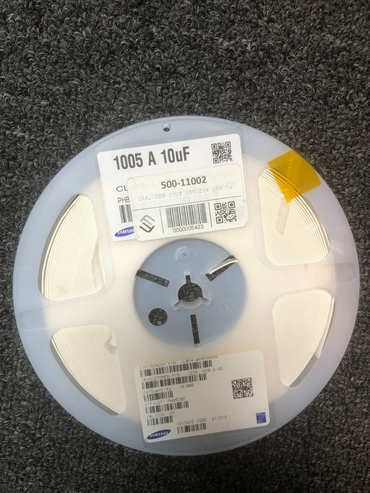 Samsung CL05A106MP5NUNC Ceramic Capacitors 10uF 10V X5R 0402 Reel QTY 10000