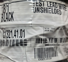 Carol C1321 #18awg 65×36 Tin Copper EPDM Rubber Test Lead Wire 5000V Black /20ft