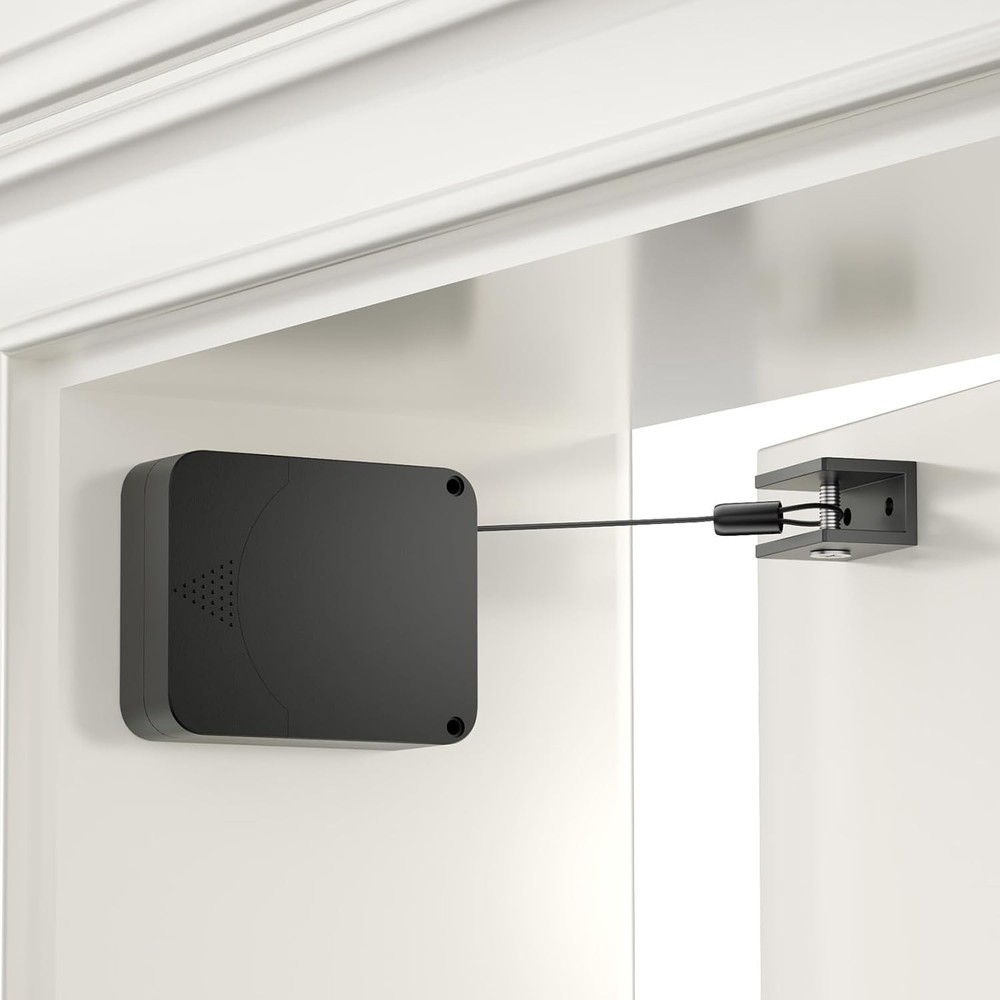 Retractable Automatic Door Closer with Anti-Slam Function – No-Screw Install for