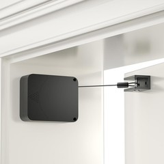 Retractable Automatic Door Closer with Anti-Slam Function – No-Screw Install for