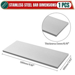 3/16″ x 4″ x 12″ 304 Stainless Steel Flat Bar，0.2″ x 4″ x 12 Inch Metal S