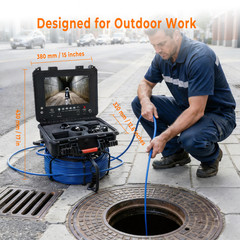 9 In Self-Leveling Sewer Camera 100ft Pipe Inspection Camera w/ 512Hz Locator