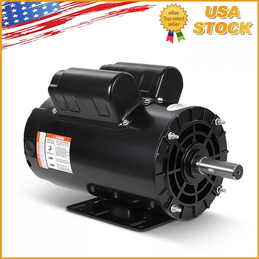 5HP SPL Air Compressor Electric Motor 230V 17.6Amps 3450 RPM 5/8” Keyed Shaft