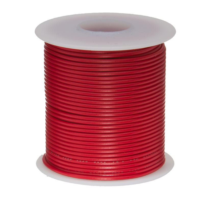 24 AWG Gauge Stranded Hook Up Wire Red 100 ft 0.0201″ UL1007 300 Volts