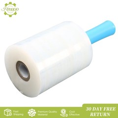 4 Pack Mini Clear Industrial Stretch Wrap Film 5″ × 1000ft with Handle, 80 Gauge