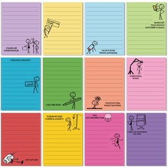Saypacck 12 Pcs Funny Sticky Notes for Work 4×3 4 x 2.99 inches, Multi Color