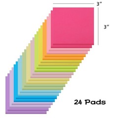 (24 Pads) Sticky Notes 3×3 Inches,Bright Colors Self-Stick Pads, Easy to Post…
