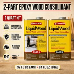 Abatron LiquidWood Epoxy Wood Consolidant 2-Quart Kit Part A & B Wood Repair