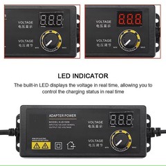 Adjustable Voltage 3 to 24V AC / DC Switch Power Supply Adapter W/LED Display US
