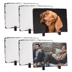 15pcs 7.87″x11.8″ Sublimation Photo Slate Rock Plaque Blank w/ Holder DIY Matte