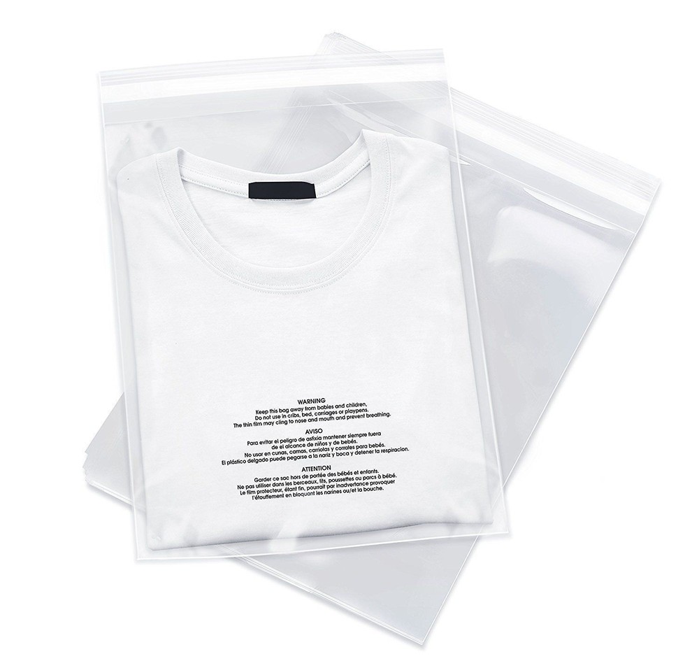 500 12×15 Poly Bags Resealable Suffocation Warning Clear Merchandise 1.5 mil