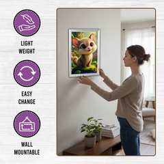 SECO Front Load Easy Open Snap Frame Poster/Picture Frame 11 x 17 Inches, Sil…