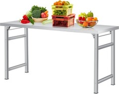 Stainless Steel NSF Commercial Kitchen Work Food Prep Table Single Tier Foldable