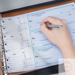 Zippered 7 Ring Business Checkbook Binder Portfolio for 3-on-a-Page Business