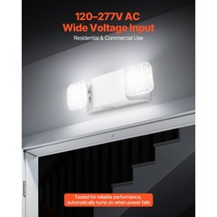 6-Pack Emergency Lighting Fixtures, 24 SMD2835 LEDs, 90-Min Backup, AC120/277V