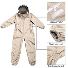 XXL-Unisex Professional Cotton Full Body Beekeeping Bee Keeping Suit W/Veil-Hood