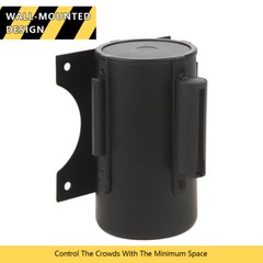Wall Mount Retractable Belt 16 Foot, Crowd Control Wall Barrier w/ Steel Case