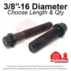 3/8″-16 Coarse 12-Point Flange Screws Alloy Steel Black (Pick Length & Qty)