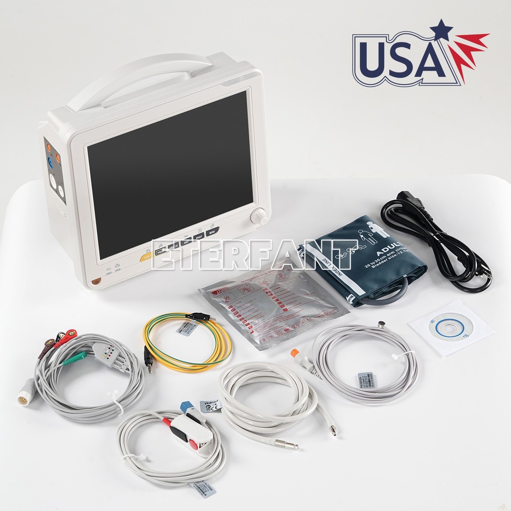 ETERFANT Patient Monitor ICU CCU Vital Sign for HOSP ECG/NIBP/RESP/TEMP/SPO2/PR