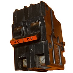 NA240 FPE Federal Pacific 40 Amp 2 Pole Stab-Lok Thick Wide Red Handle