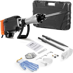2200W Electric Jackhammer Heavy Duty, 1350 BPM Concrete Breaker 2Pcs Chisels Bi