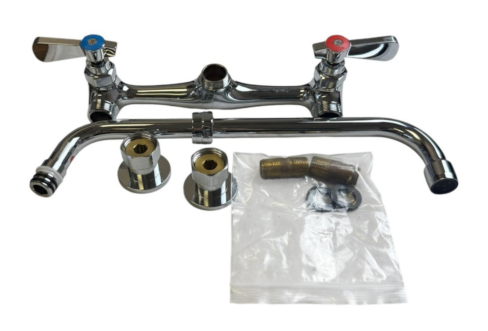 ASSURE Brass Faucet, Wall Mount, 8 Centers, 12 Swing Nozzle MADE IN VİETNAM