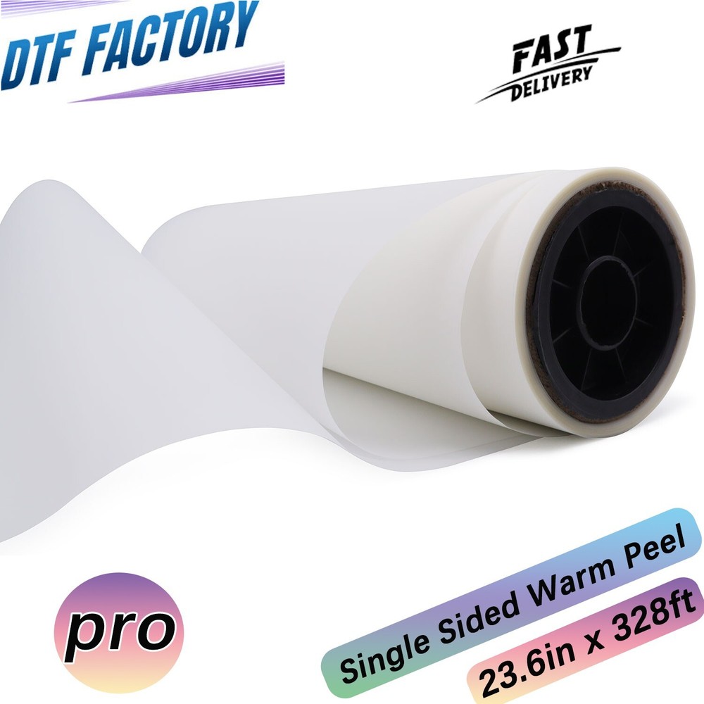 23.6″ x 328′ 24in direct to film DTF Film Premium Roll Single Side Warm Peel