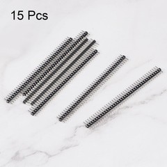 Straight Header Pin 40P 1 Row 2mm Pitch Silver Tone Pin for Prototyping 15pcs
