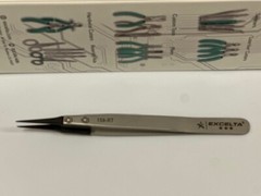 Excelta 159-RT Tweezers – Replaceable Carbon Fiber .012″ x .011″ Tip – Straight