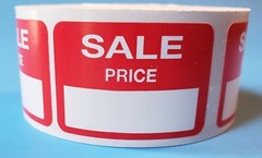 1000 Self-Adhesive Sale Price Rectangular Retail Labels Sticker Merch Tag Red