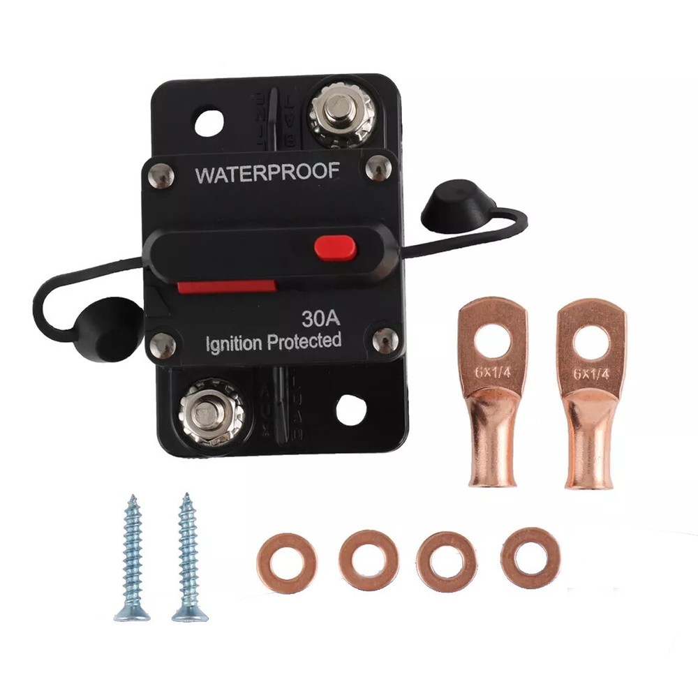 30 Amp 12V-24V DC Car Circuit Breaker Fuse Reset Car Boat Auto Waterproof
