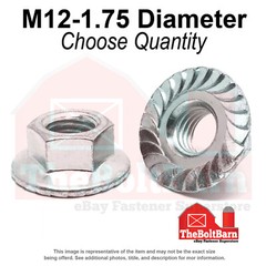 M12-1.75 Class 8 Serrated Hex Flange Nuts Zinc Clear Coarse Thread (Pick Qty)