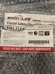 BISON LIFE Crystal Clear Safety Glasses 12 Pack ANSI Z87.1 Anti-Scratch Clear