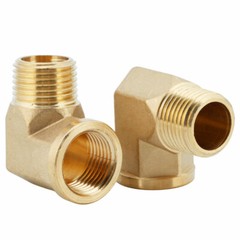 U.S. Solid 90 Degree Elbow Brass Fitting NPT 1/2″ Male x 1/2″ Female, 2pcs