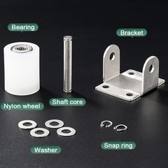 Perforated Bracket Guided Nylon Bearing Mobile Door Pulley Positioning Roller
