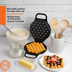 MasterChef Bubble Waffle Maker- Electric Non stick Hong Kong Egg Waffler Iron Gr