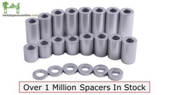 New Aluminum Spacer Bushing 1/2″ OD x 1/4″ ID–Fits M6 or 1/4″ Bolts