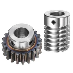 Worm Gear Set 1.5 Module 20:1 Reduction Rate Gear-12mm ID 33mm OD, Rod 15mm Bore