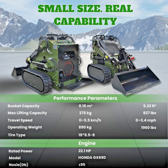 FreeShip TYPHON STOMP 502 1958lbs Mini Skid Steer Loader 22.1HP Honda Gas Engine
