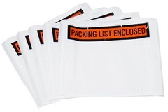 100- 4.5 x 5.5 Packing List Envelopes 4 1/2 x 5 1/2″ Invoice Slip Enclosed Pouch