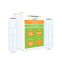20″ x 5000′ Machine Stretch Wrap 80 Ga Ultraviolet Protection 1 Roll