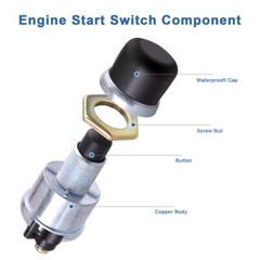 Push Button Momentary Starter 50A Ignition Switch On-Off 12V DC For Car marine