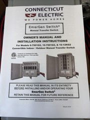 Connecticut Electric Manual Transfer Switch 50A 10-Circuits EGS10-12KG2 12500 W