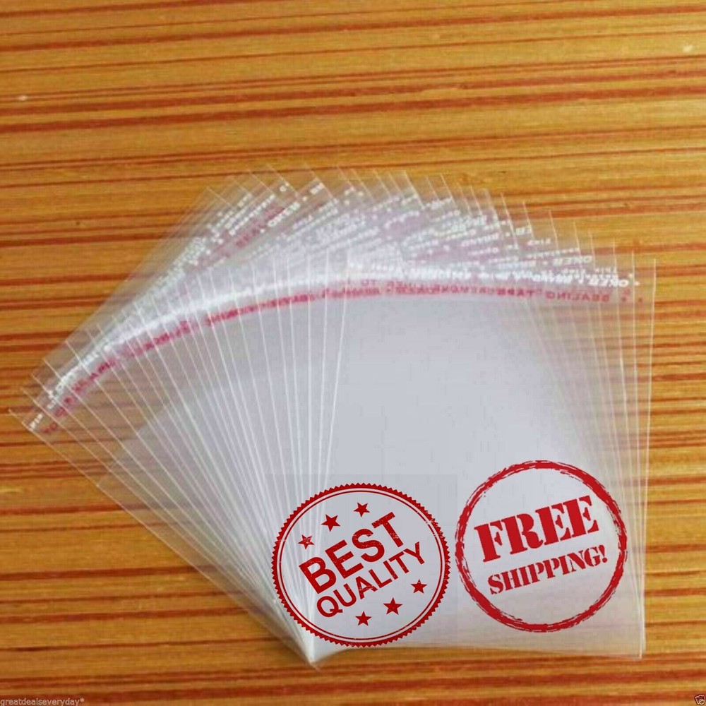 Self Adhesive Resealable 10″ x 13″ Clear Plastic Cellophane Poly Bags/Packaging